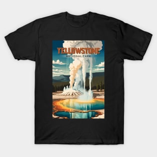 Yellowstone Famous Geyser Modern Tourism Ad T-Shirt